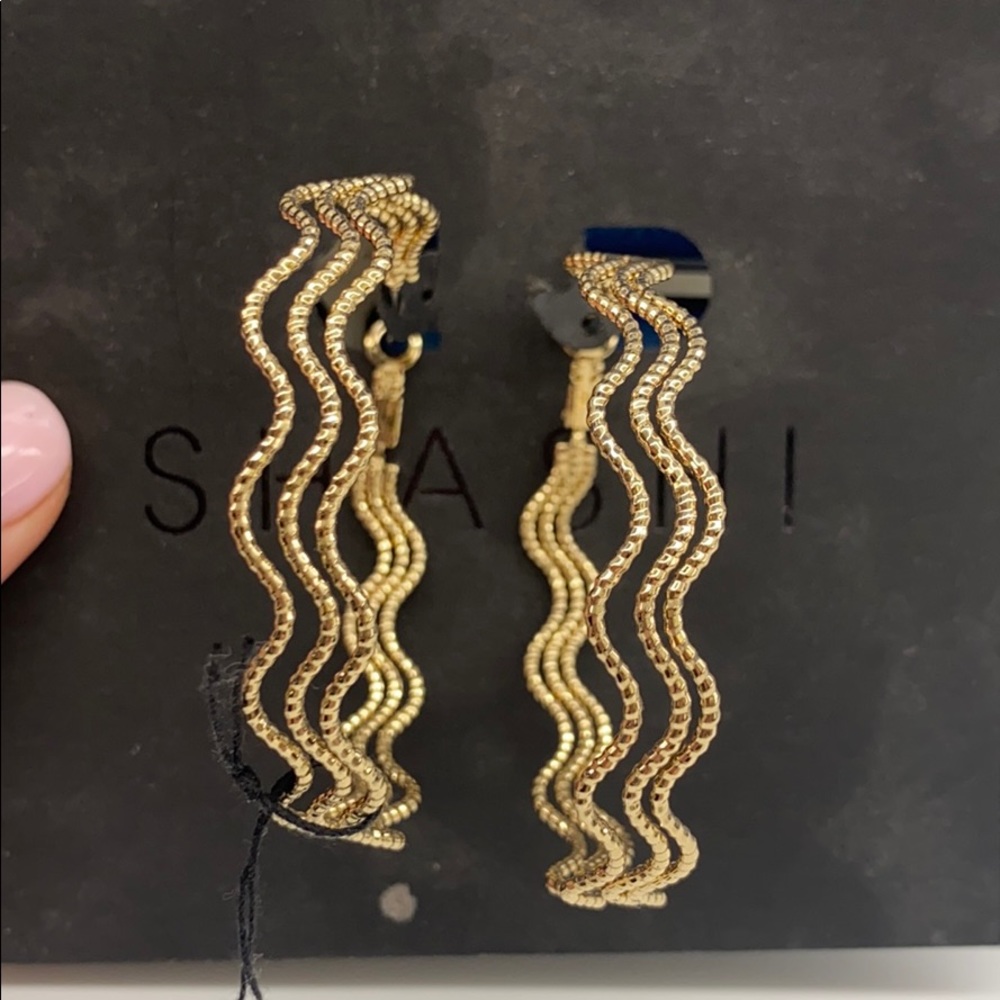Shashi gold wave hoop earrings